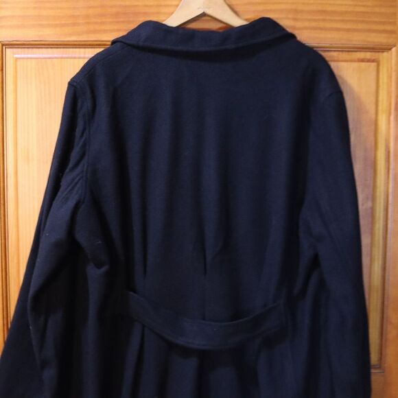 J. Jill Black Pea Coat with Collared Neckline Wool Cashmere Angora LG - Picture 9 of 12